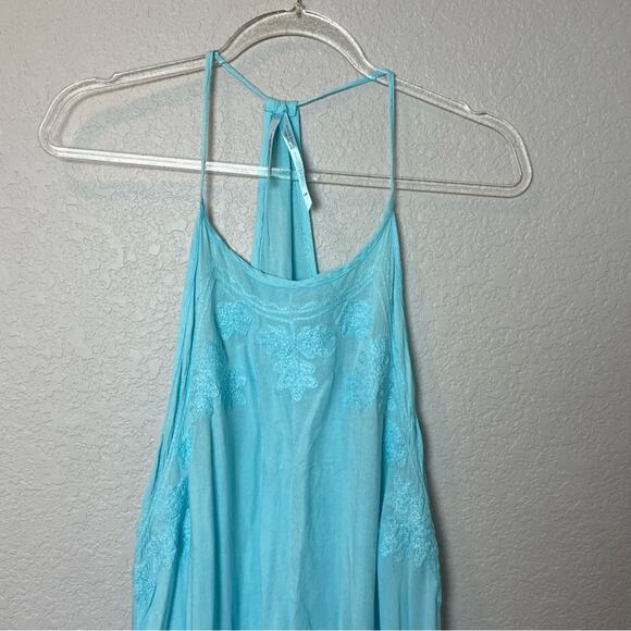 OCEAN BREEZE Bright Blue Hi Lo Flowy Dress Size S/M - Picture 2 of 7
